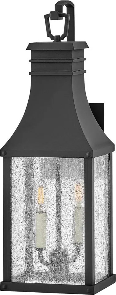 ELSTEAD HK-BEACON-HILLMMB BEACON Klasszikus Kültéri Fali Lámpa Fekete, Átlátszó E14 IP44