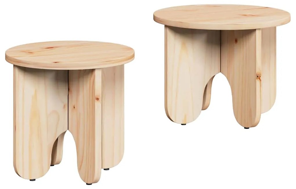 Dohányzóasztal 2 pcs Természetes 39.5 x 39.5 x 30 cm