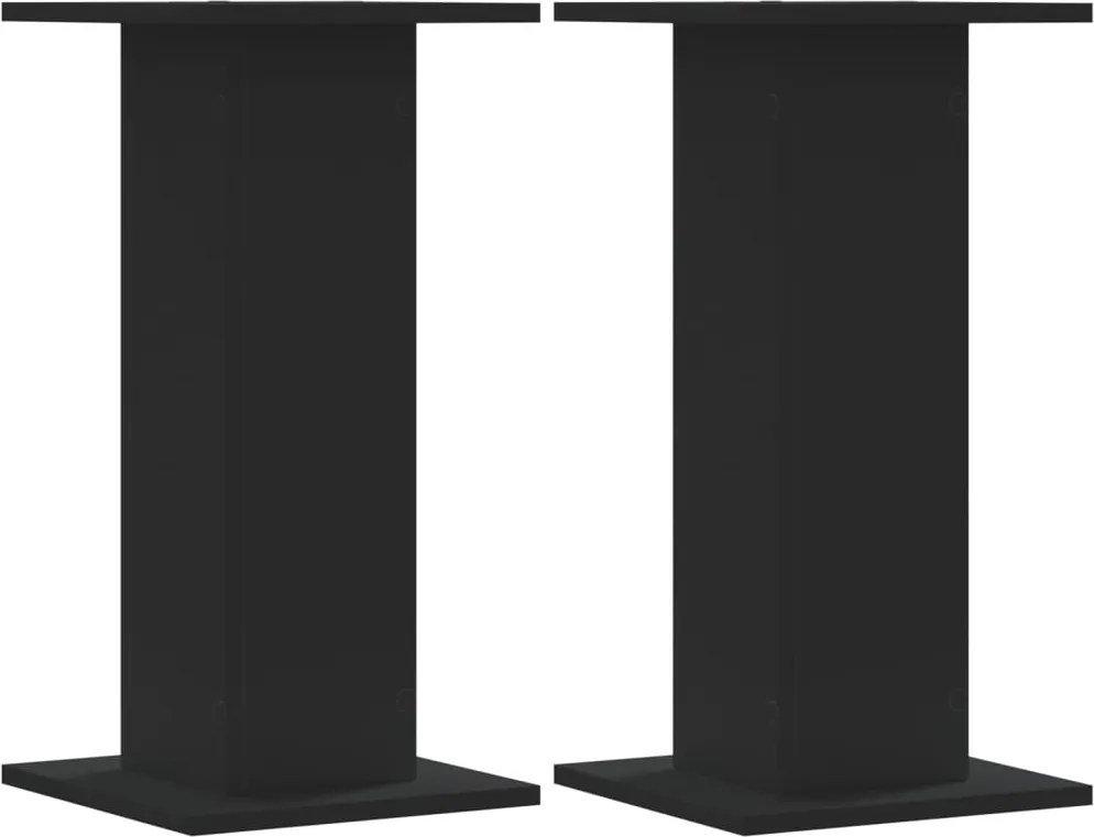 vidaXL 2 db fekete szerelt fa hangszóróállvány 30 x 30 x 60 cm