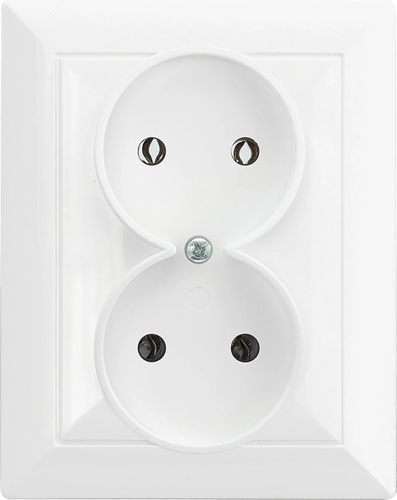 Dupla p/t aljzat 2x2P Pearl, 16A, 250V, PT-5 P, fehér