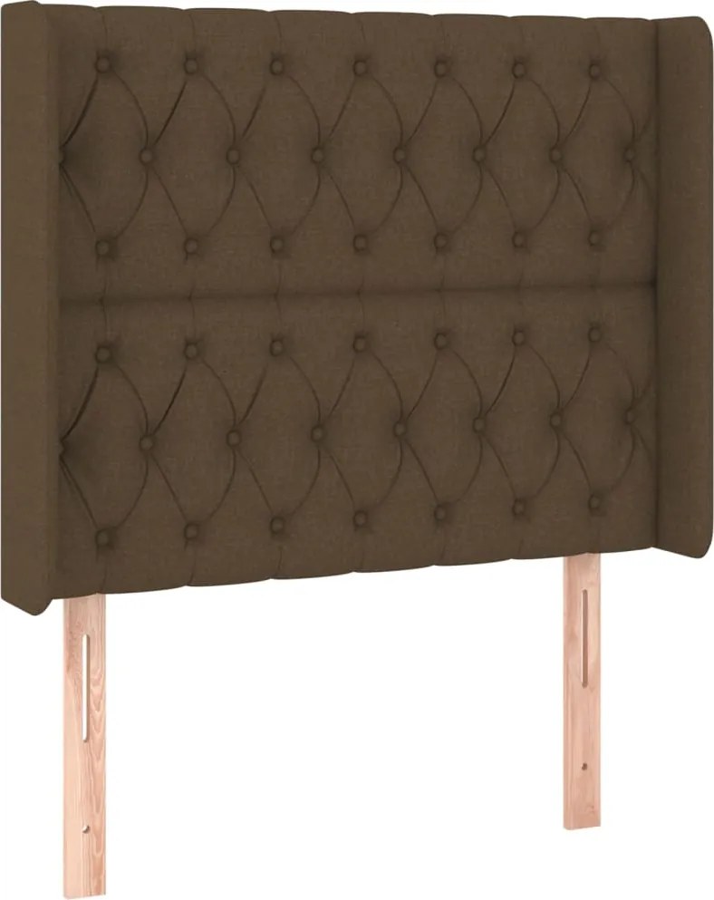 vidaXL sötétbarna szövet fejtámla szárnyakkal 93x16x118/128 cm