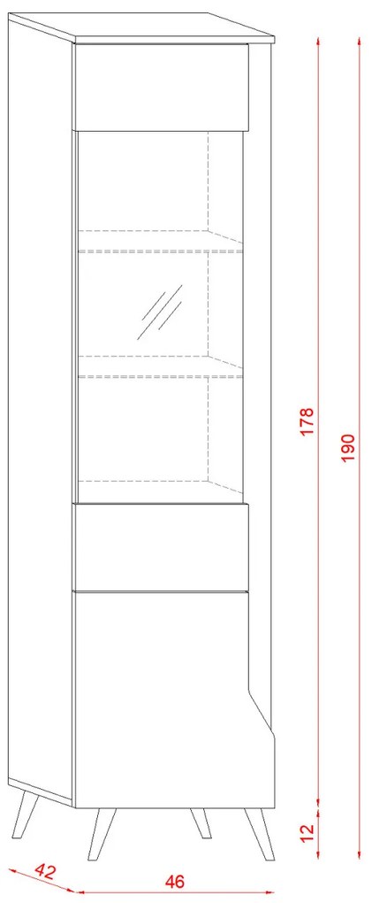 TUE WITRYNA 2D craft złoty/biały LED B 2K