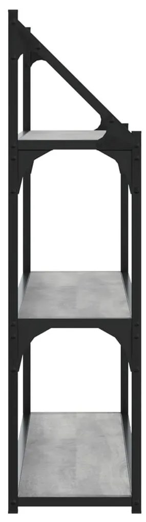3 szintes szürke sonoma színű szerelt fa fali polc 80x21x78,5cm