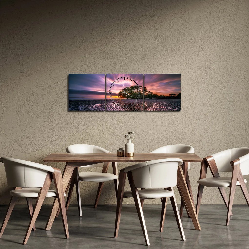 Egy fa a tengerparton képe (órával) (90x30 cm)