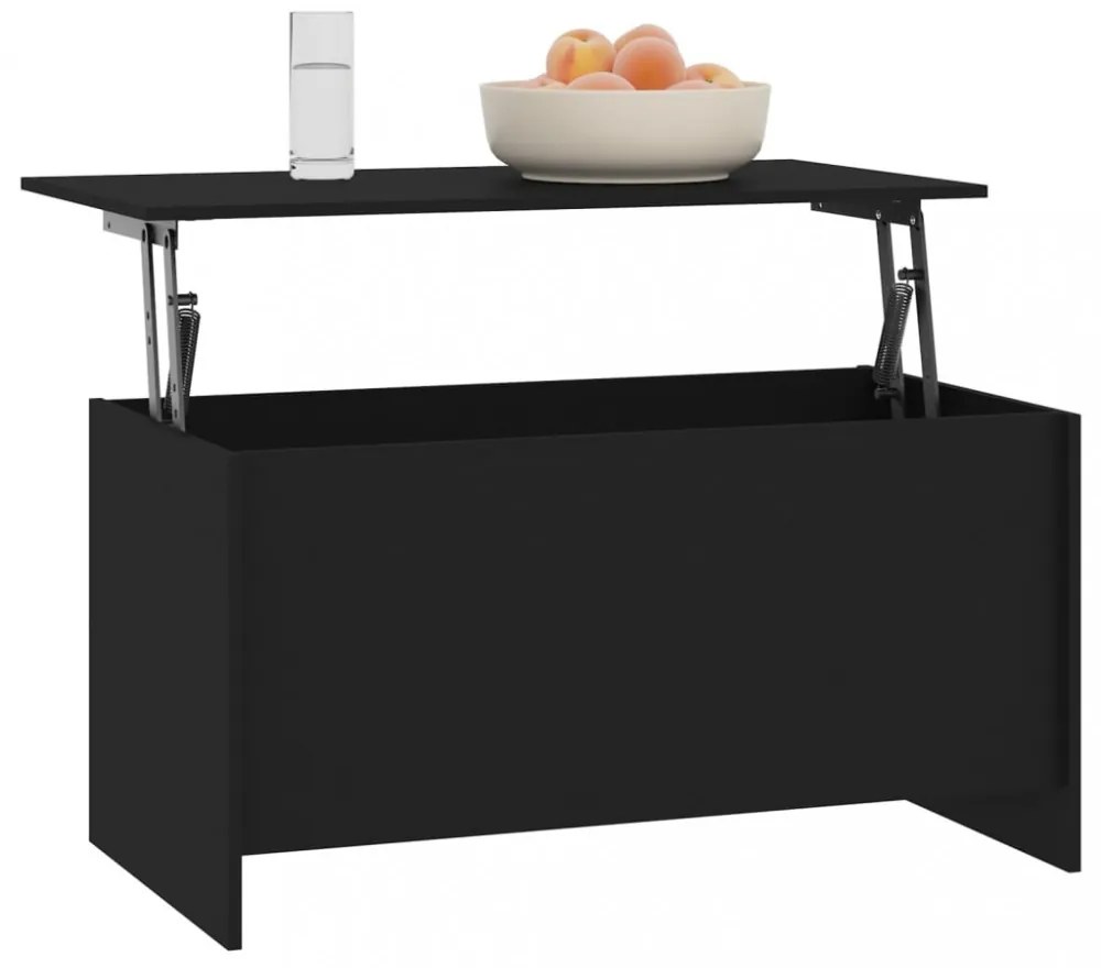 fekete szerelt fa dohányzóasztal 102 x 55,5 x 52,5 cm