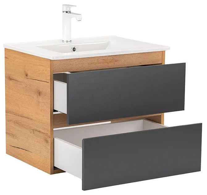 Vario Forte 60 komplett fürdőszoba bútor tölgy-antracit