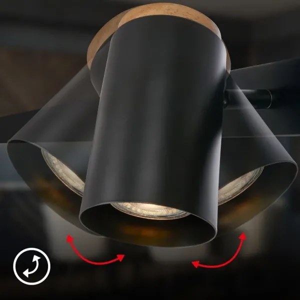 Briloner 4059045 - ERA kábeles csillár 4xGU10/10W/230V fekete