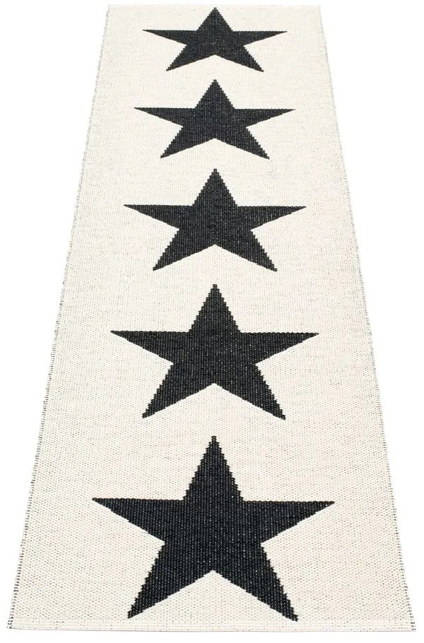 Fekete-fehér kültéri-beltéri futószőnyeg 70x150 cm Viggo Black – Pappelina