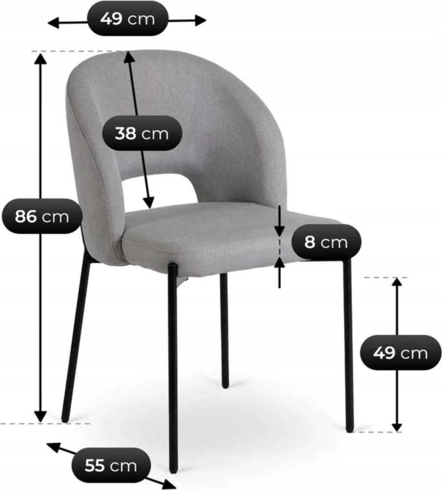 Krzesło BROS Szare/Czarne