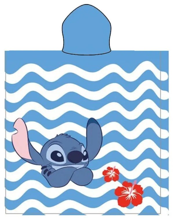 Disney Lilo és Stitch, A csillagkutya Lazy Lagoon strand törölköző poncsó 55x110 cm (Fast Dry)