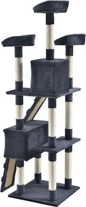 Macska kaparófa 170 cm ágyakkal házikókkal és oszlopokkal