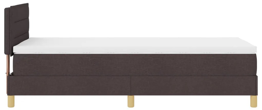 Box Spring Ágy Matraccal & LED Sötétbarna 80x200 cm Textil