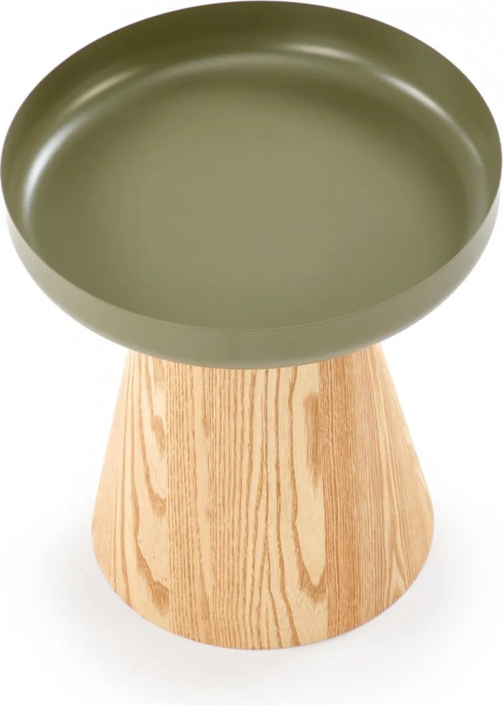 Gina kerek dohányzóasztal 40 cm - natúr / zöld