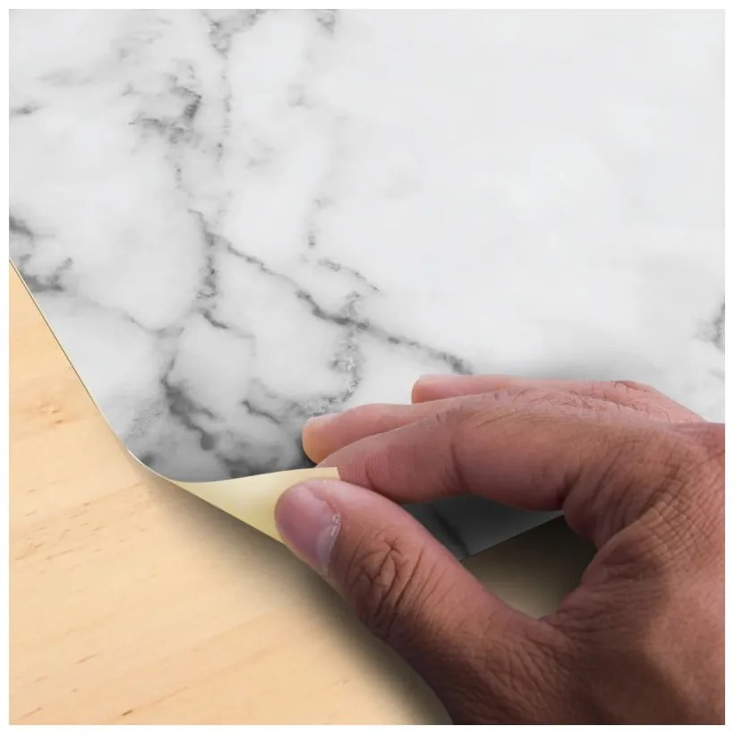 Slab Sticker White Marble padlómatrica, 30 x 30 cm - Ambiance