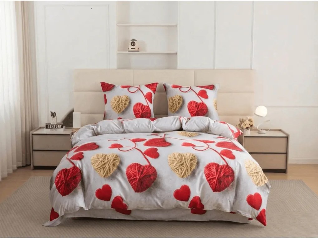 Mikroszálas ágyneműhuzat VELHEART piros Ágyneműhuzat mérete: 2 db 70 x 80 cm | 160 x 200 cm