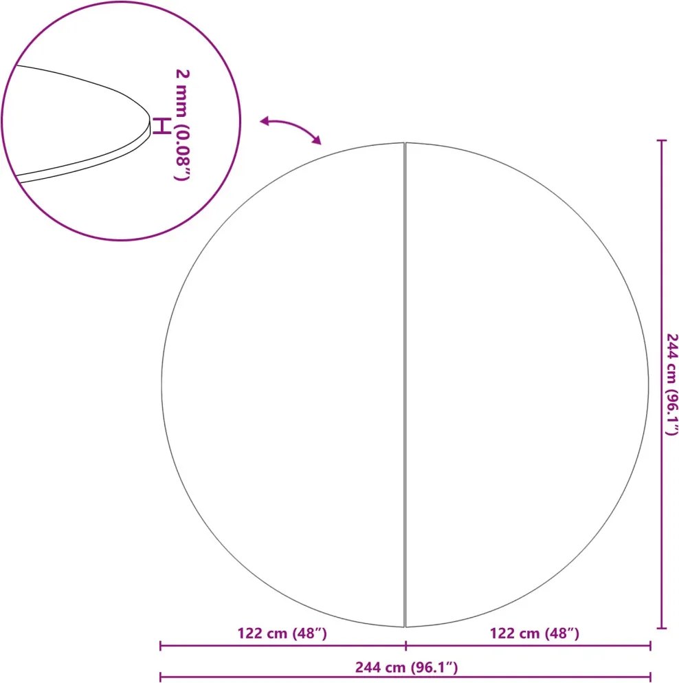 Medence alatlappal Fekete Ø 244 cm Nemes szövet