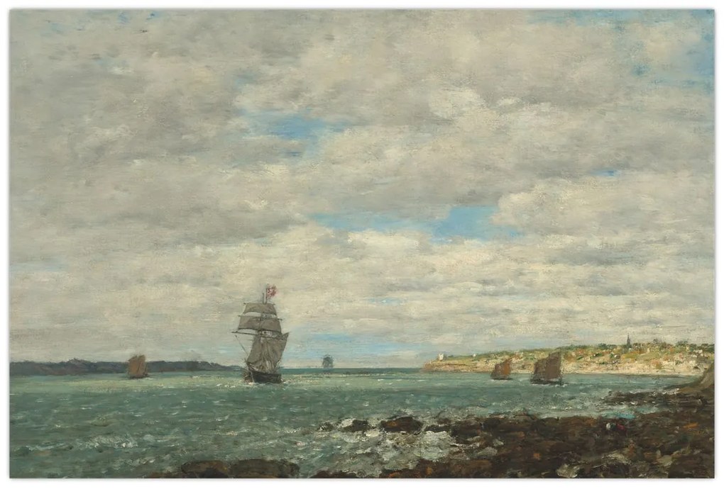 Kép - Eugène Boudin, Coast of Brittany, reprodukciók (90x60 cm)