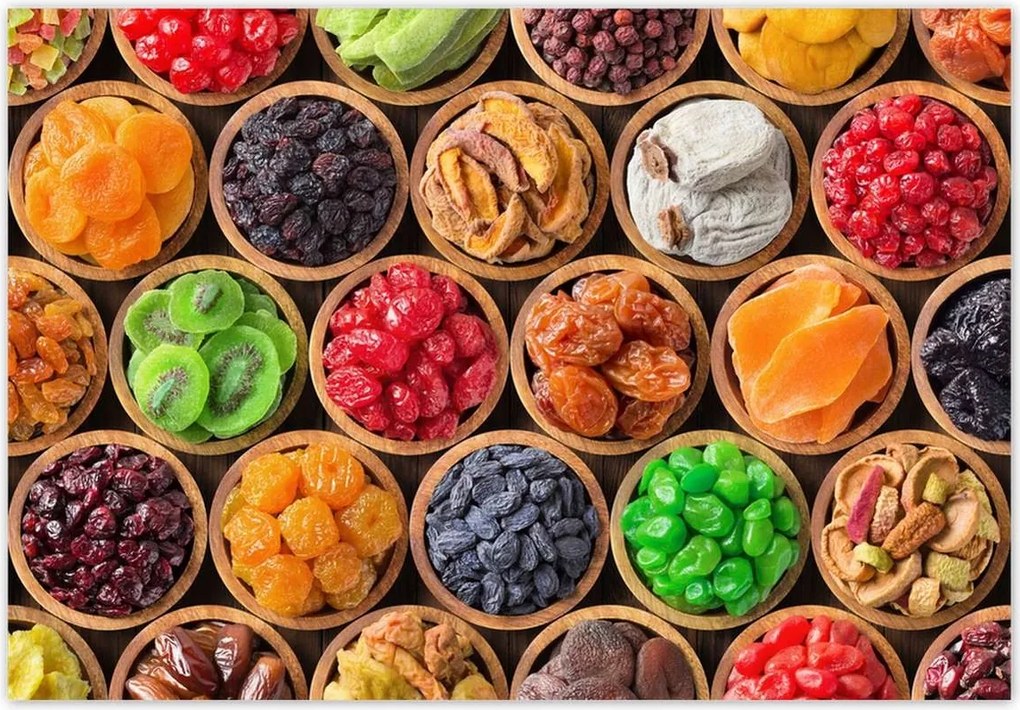 Fotótapéták 368x254 Aszalt gyümölcsök tálakban