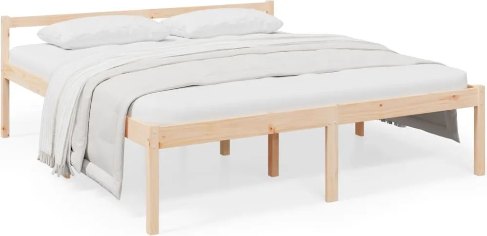 vidaXL Super King Size tömör fenyőfa ágy időseknek 180 x 200 cm