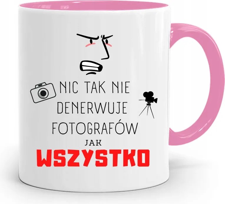 Rózsaszín Bögre Fotósnak Semmi Sem Idegesít Annyira A fényképes nyomattal