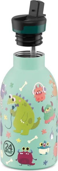 24BOTTLES Kids Clima 330ml rozsdamentes acél termosz szívószálas kupakkal, Spooky Friends