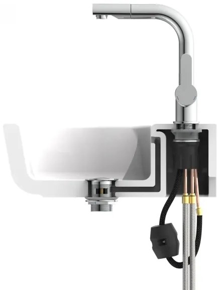 Schütte 79710 - LONDON mosogatócsaptelep kihúzható zuhanyfejjel, fényes króm