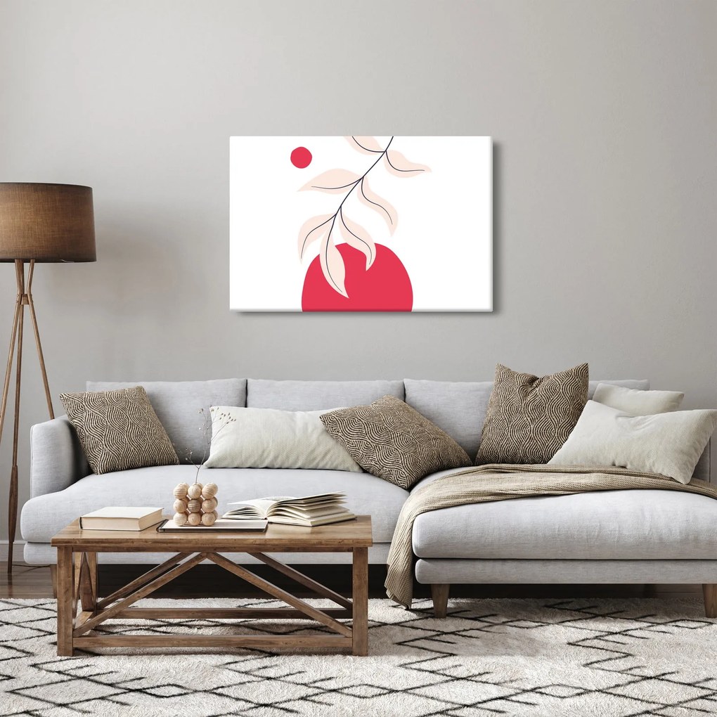 Kép - Rózsaszín virágos absztrakció N⁰2 (90x60 cm)