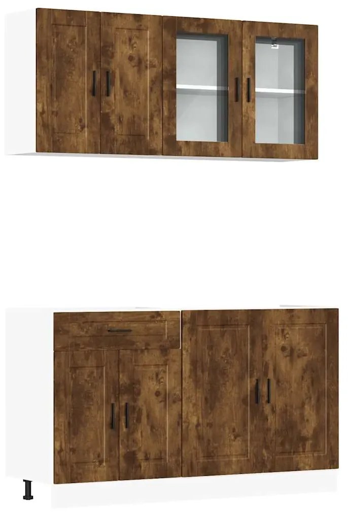 4 részes konyhaszekrény szett Porto füstölt tölgy műszaki fa