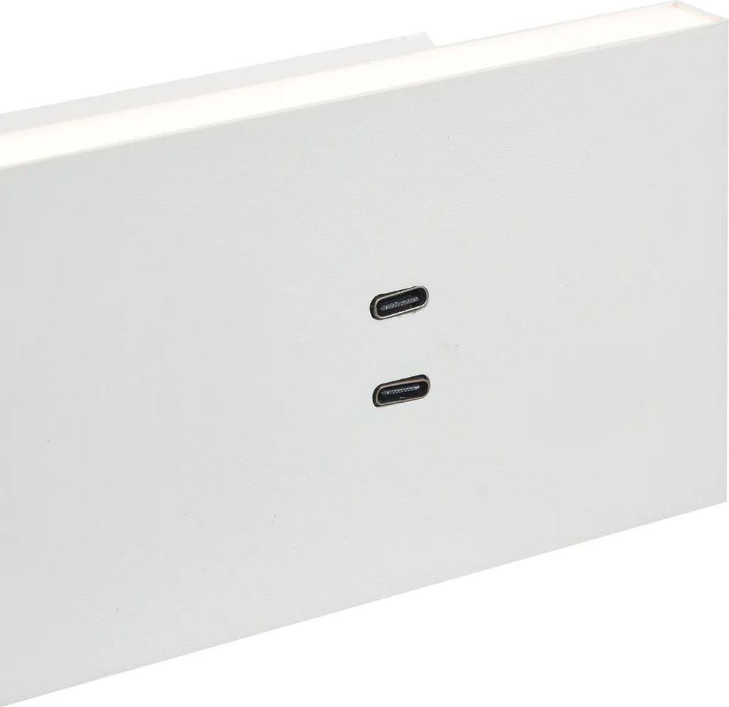 2 darabos modern, állítható fehér fali lámpa USB-C-vel, LED-del - Modric