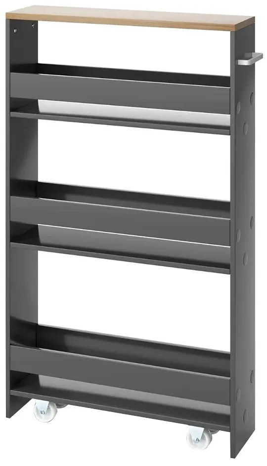 4 szintes tároló nyitott polcokkal, szürke