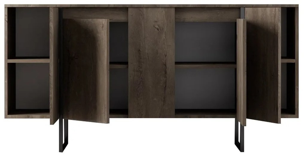 Konzolasztal Luxe - Walnut, Black