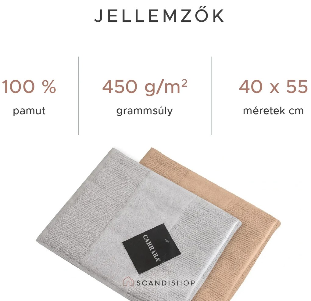 CARRARA kéztörlő 40x55 cm világosszürke, 100% pamut