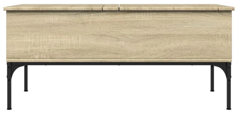 sonoma tölgy szerelt fa és fém dohányzóasztal 100x50x45 cm
