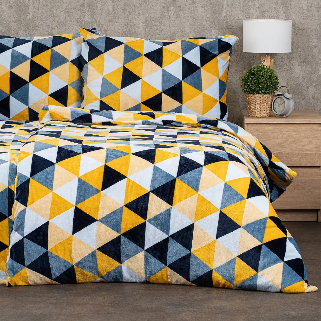 4Home Scandi triangle mikroflanel ágyneműhuzat, 140 x 200 cm, 70 x 90 cm