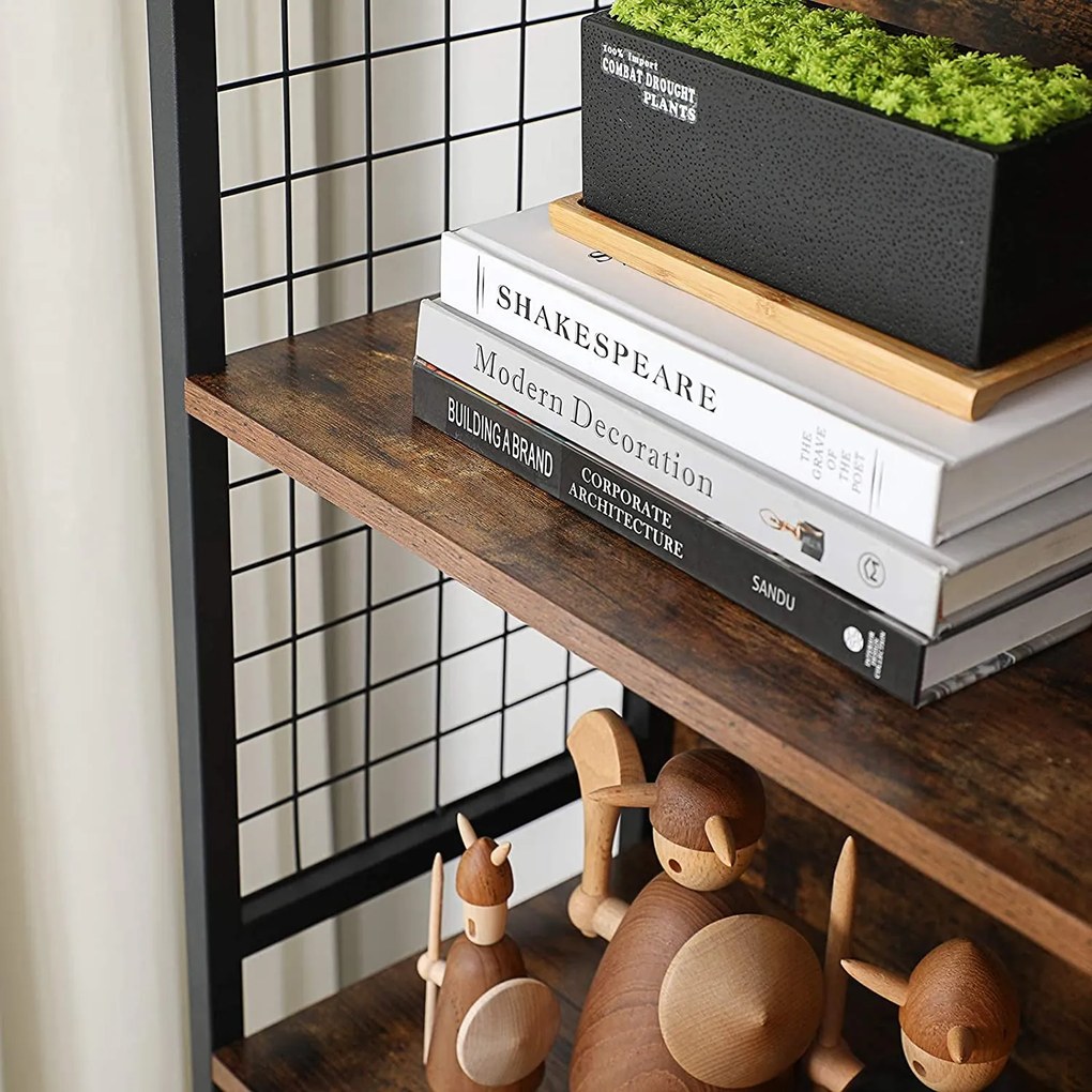 Könyvszekrény TAYLOR 5 polc 155x74 cm, rusztikus barna