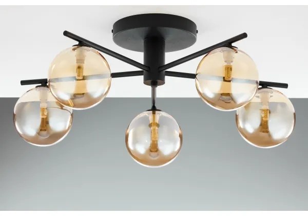 Jupiter 2047 - Felületre szerelhető csillár PRATO 5xG9/10W/230V fekete/bézs