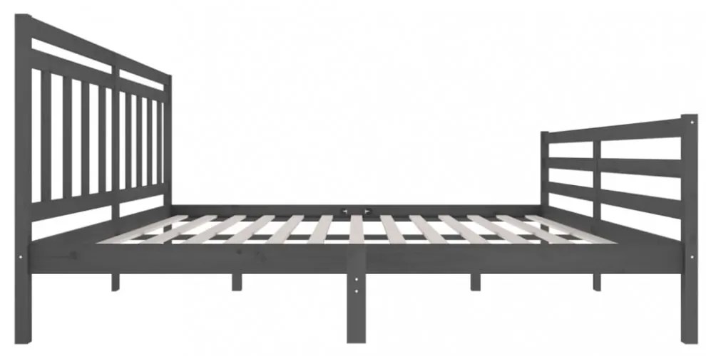 szürke tömör fa ágykeret 200 x 200 cm