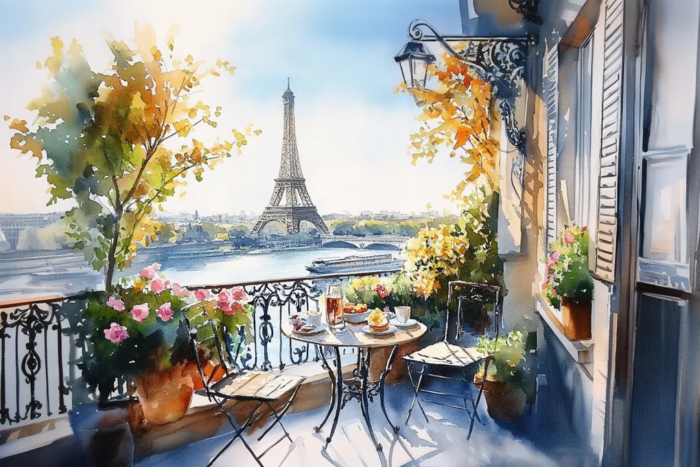 Fotótapéta Flizelina Város Párizs Szajna Eiffel-torony Terasz 254x184 ragasztó