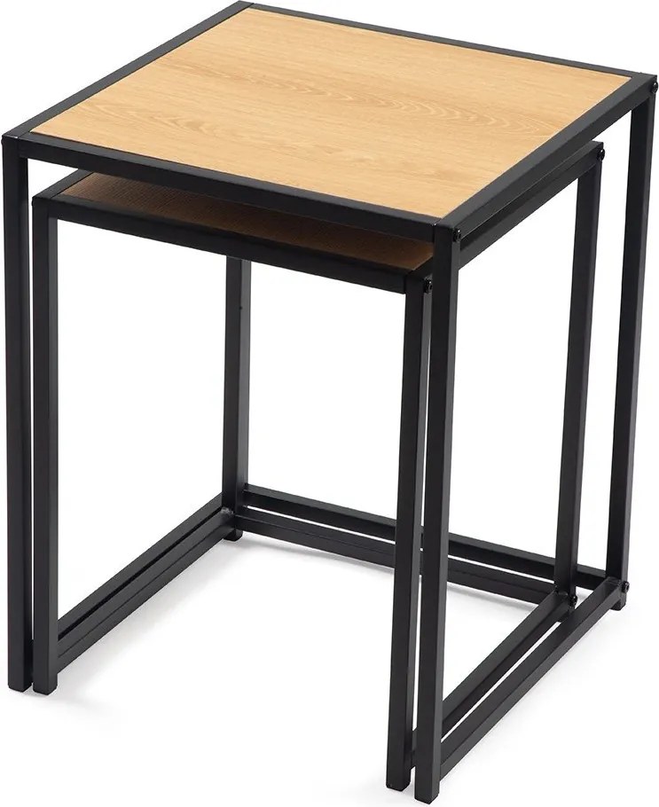 Tárolóasztal szett tölgyfa dekorral 2 db-os 38x38 cm Noah – Bonami Essentials