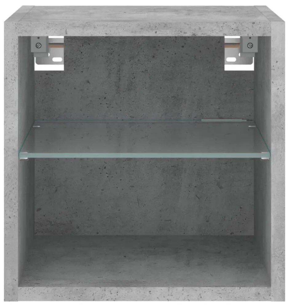 betonszürke fali TV-szekrény LED-világítással 30 x 28,5 x 30 cm