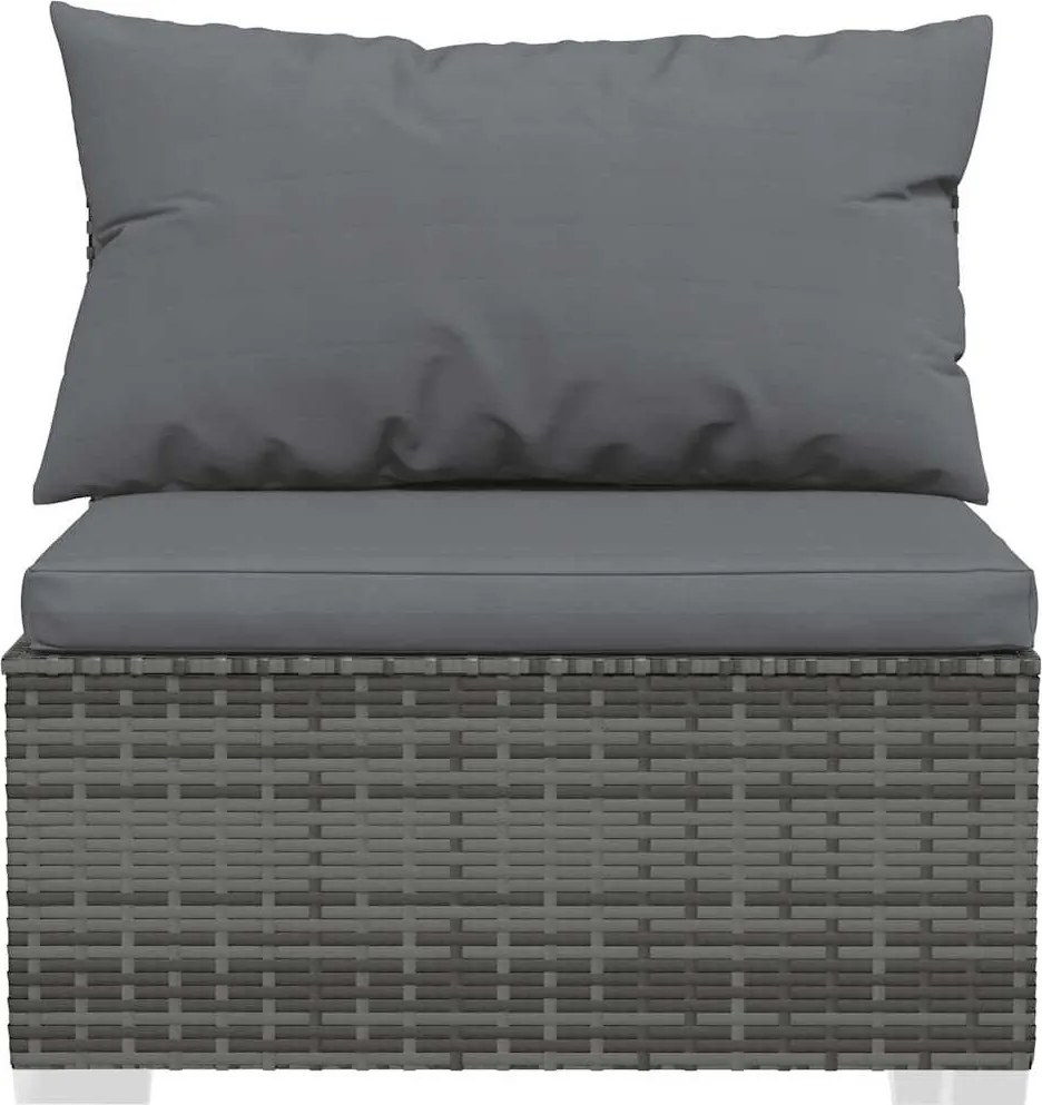 4 részes szürke polyrattan kerti ülőgarnitúra párnákkal