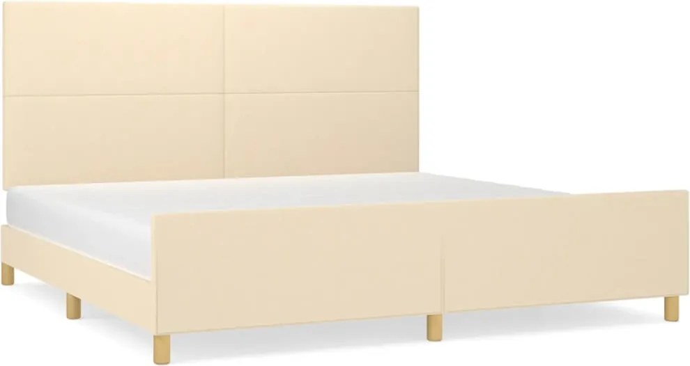 vidaXL krémszínű szövet ágykeret matrac nélkül 200 x 200 cm