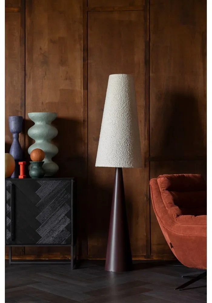 Fekete-fehér dimmelhető állólámpa textil búrával (magasság 166 cm) Miki – Dutchbone