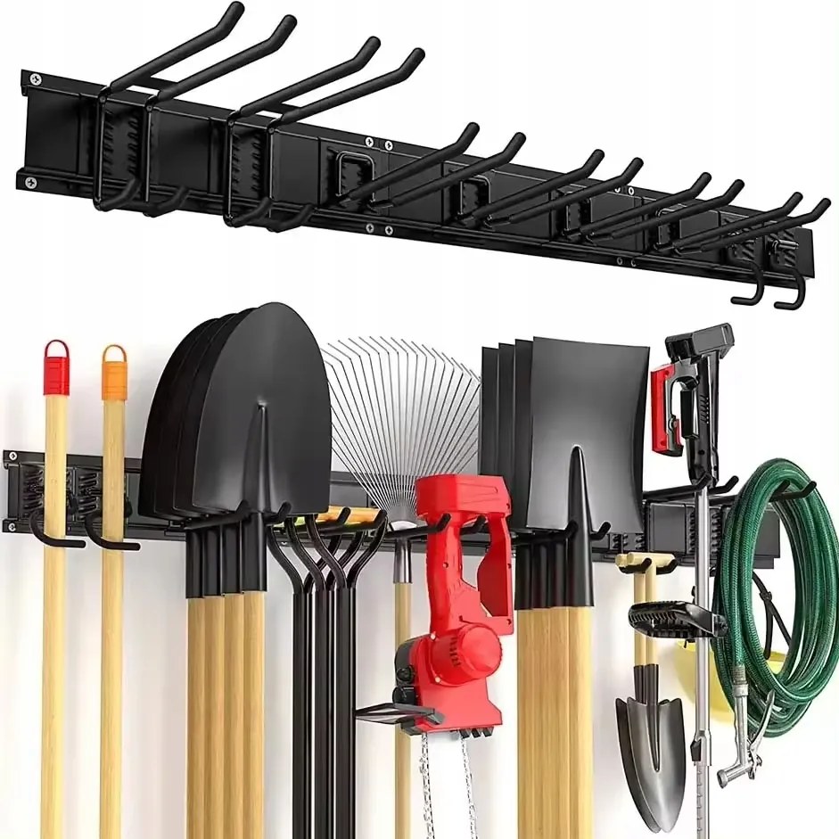 Kerti szerszámtartó, fali tartó, gereblye lapáttartó