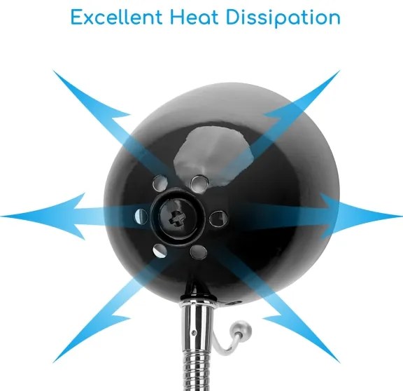 Aigostar asztali lámpa 1xE27/36W/230V fekete/krom