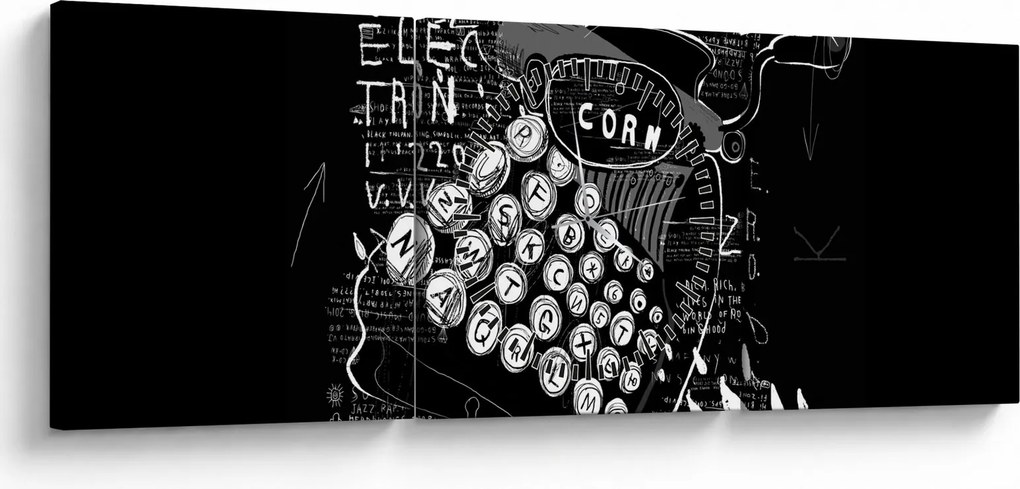 Kép - Rajz Banksy stílusában (órával) (90x30 cm)