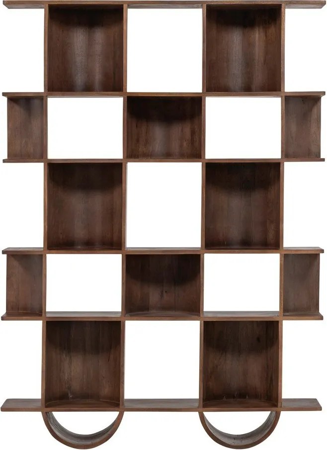 Sötétbarna mangófa könyvespolc 130x180x35 cm Sinne – WOOOD