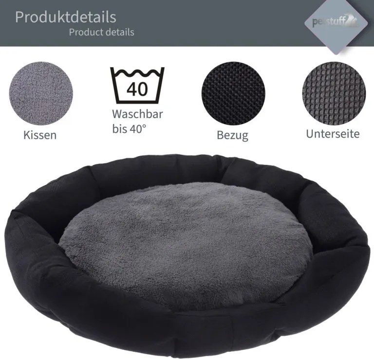 PESTUFF Kutyafekhely Octagon 50 x 57 x 13 cm fekete