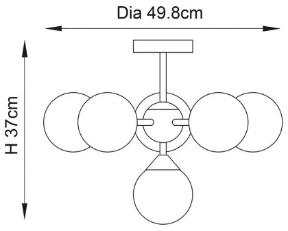 Endon 76501 - OSCAR rúdon függő csillár 6xG9/5W/230V aranyszínű