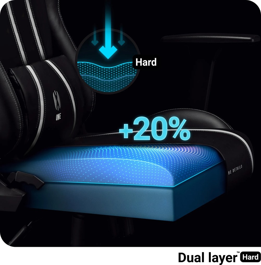 Gamer szék műbőr King Size, fekete-fehér: Diablo X-One 2.0